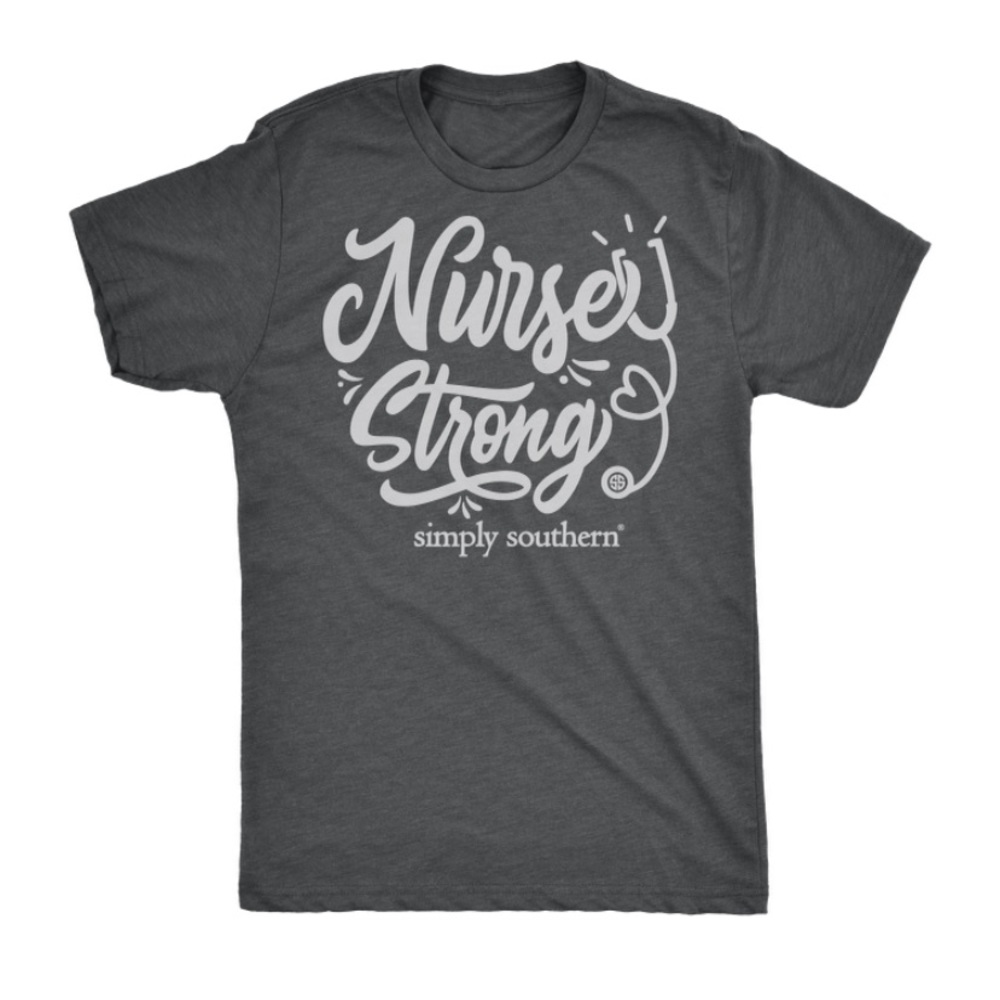 Simply Southern Nurse Strong Tshirt Grey NWT